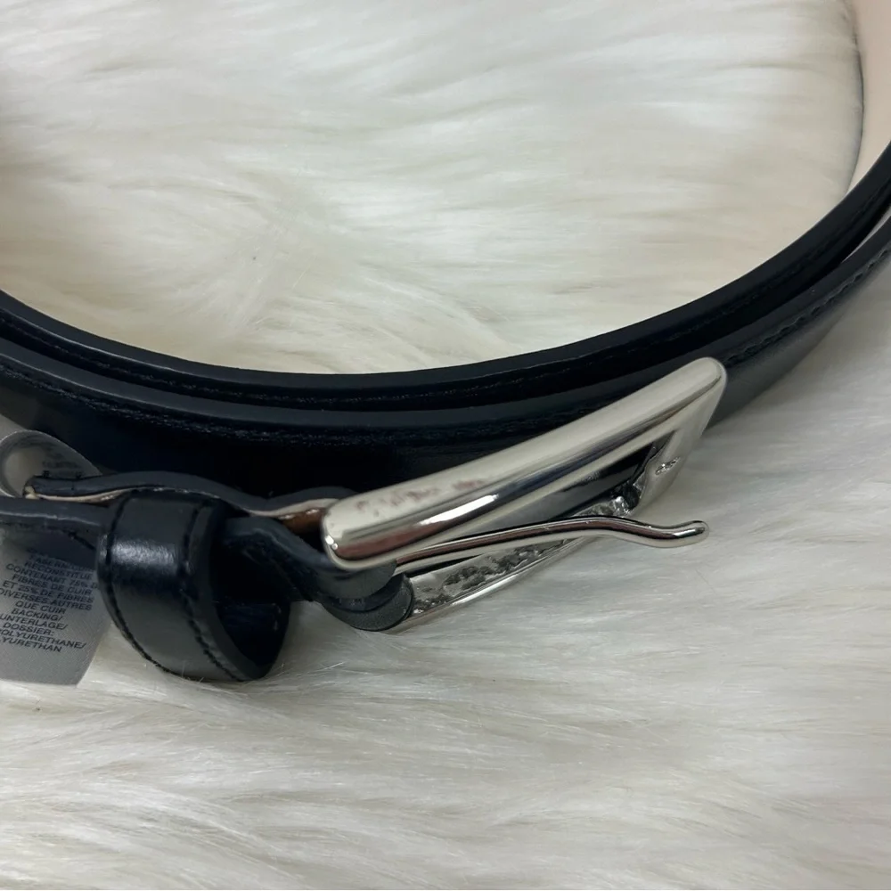 Lands’ End Men’s Black Leather Belt Size 48